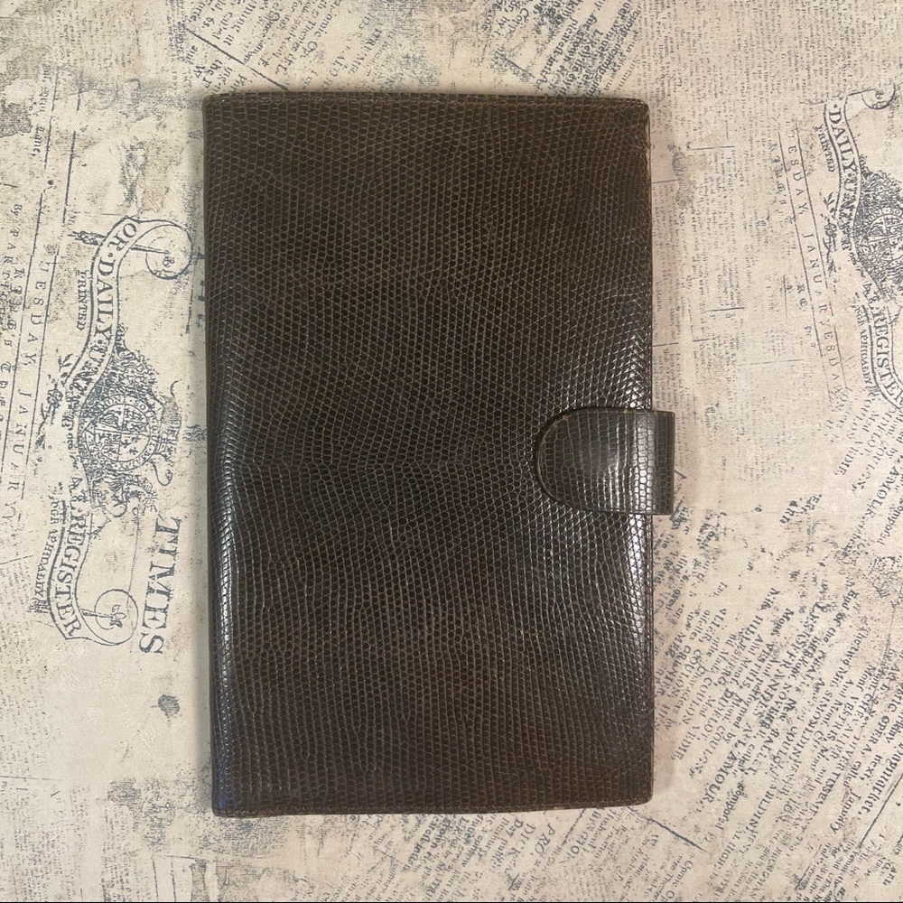 Rare Vintage Mark Cross Paris Genuine Lizard Leather Travel Wallet Collector
